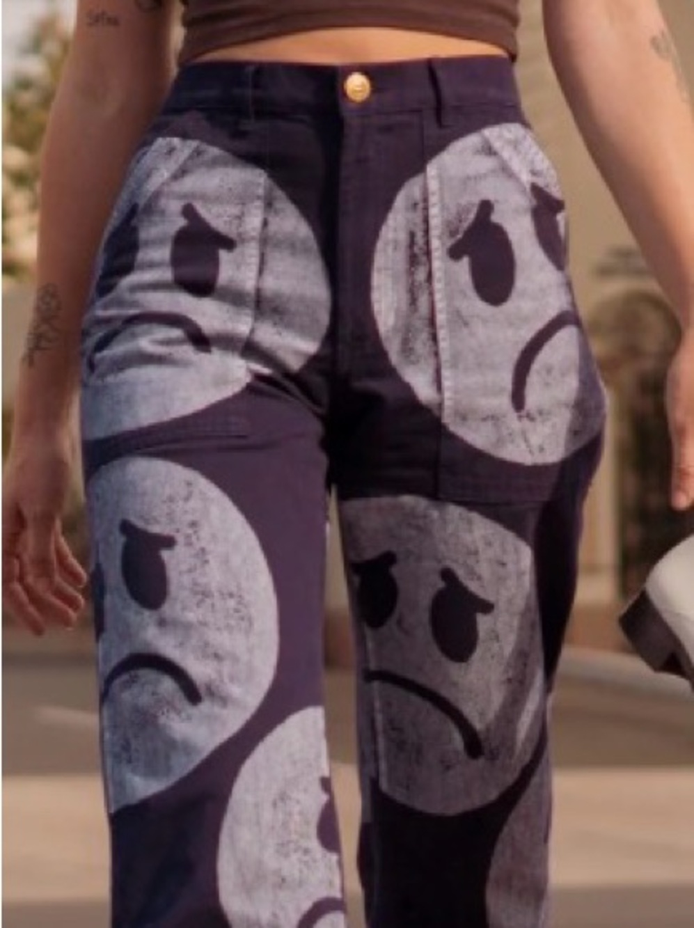 Big Bud Press Sad Face Pants in Navy Size XL